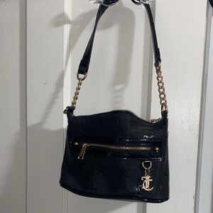 Juicy Couture Black Shoulder Bag with Gold Accents